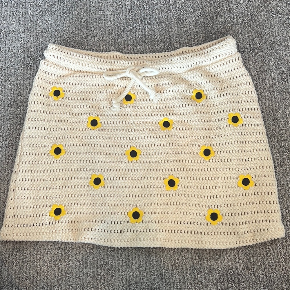 Zara Knit Embroidered Skirt